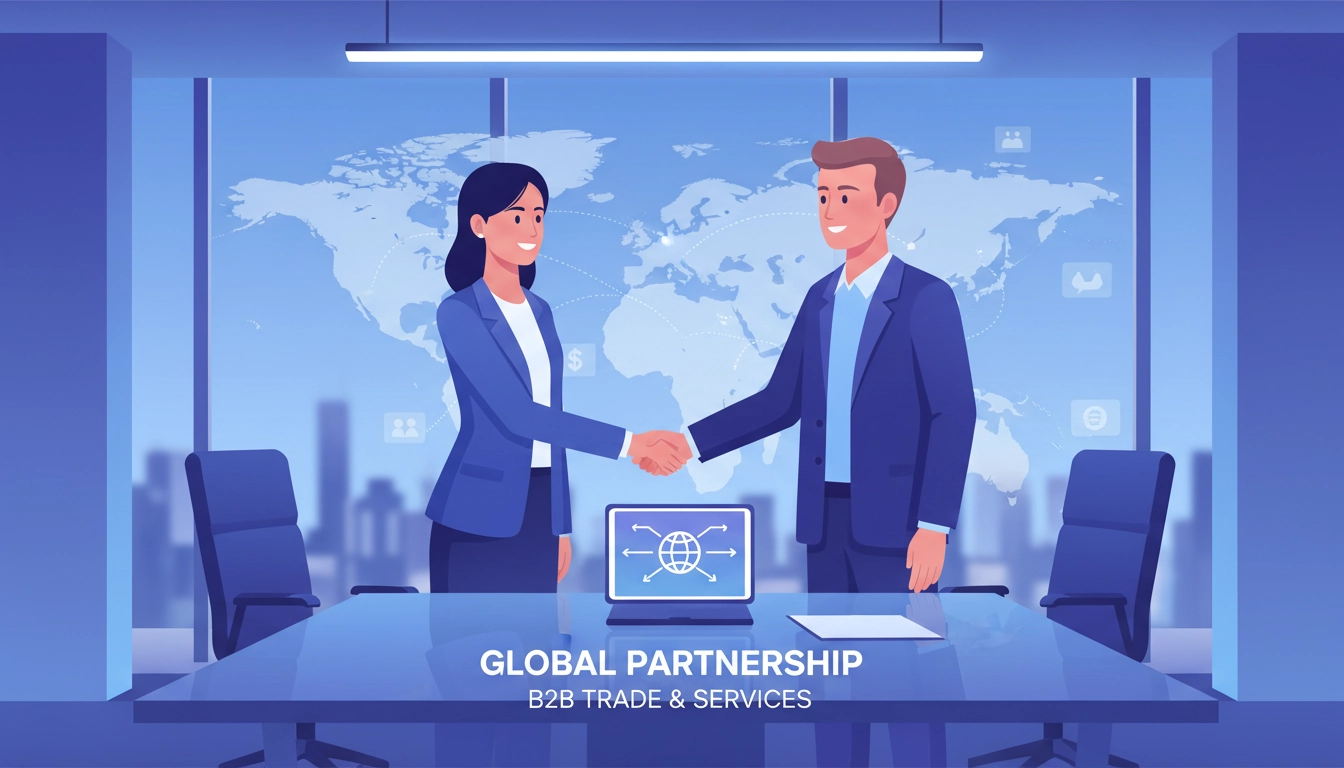 Deux dirigeants d'entreprise concluant un accord de prestation de services internationale impliquant la TVA intracommunautaire