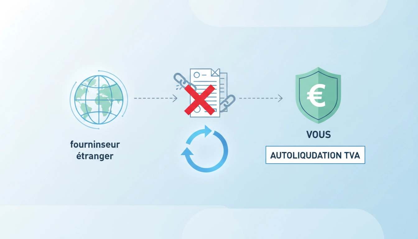 Un expert comptable analyse une facture soumise à l'autoliquidation TVA prestation de services étrangers pour assurer la conformité fiscale.