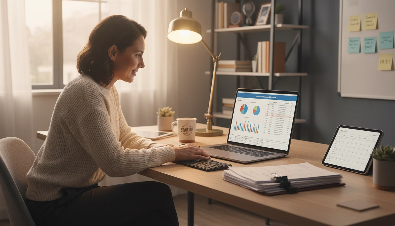 Entrepreneur calculant la trésorerie de sa TPE en définissant sa politique d'acompte par secteur