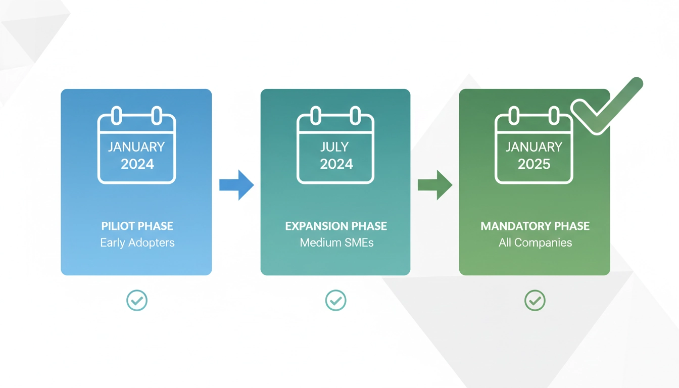 Calendrier e-reporting TVA TPE PME : trois phases de mise en place obligatoire de 2024 à 2025