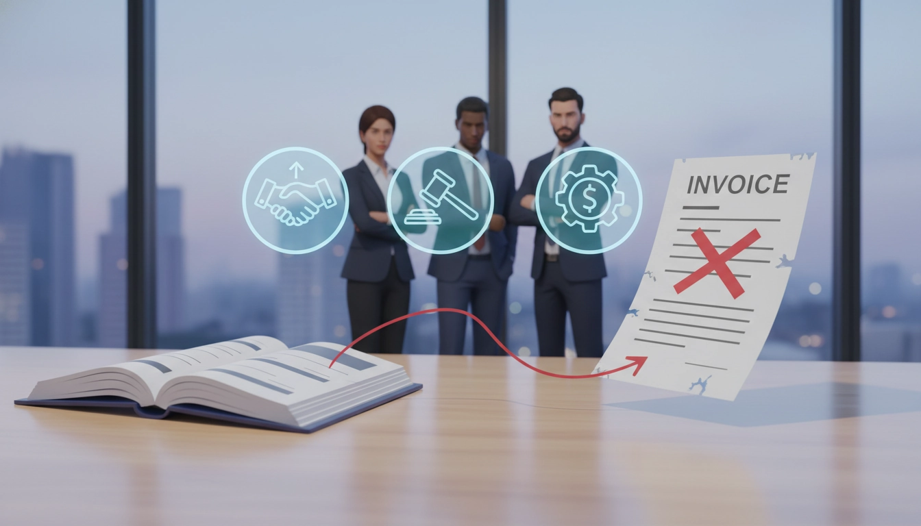 Entrepreneur devant son ordinateur cherchant client refuse paiement à réception de facture que faire pour obtenir son règlement.