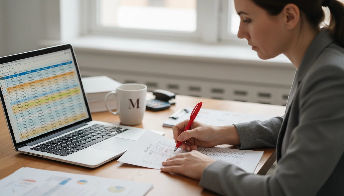 Comment corriger un saut de numérotation dans une série de factures : un professionnel analyse sa liste de factures pour repérer une discontinuité