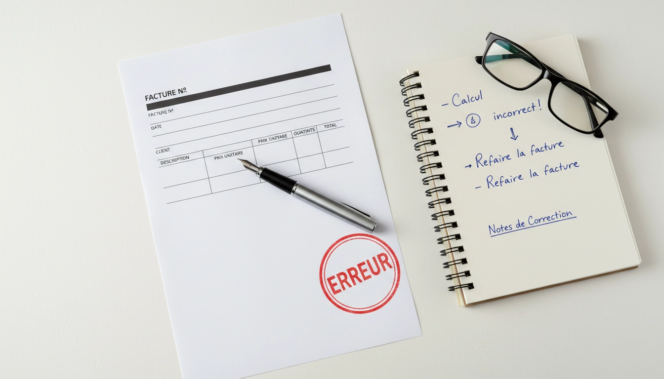 Comment corriger une erreur de numérotation sur une facture professionnelle française