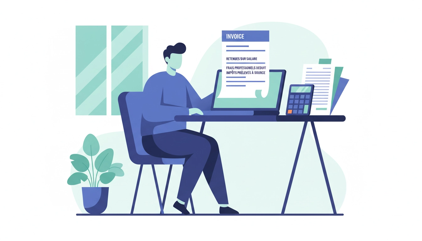 Indépendant en train de comprendre comment déduire les acomptes versés sur la facture de solde à son bureau