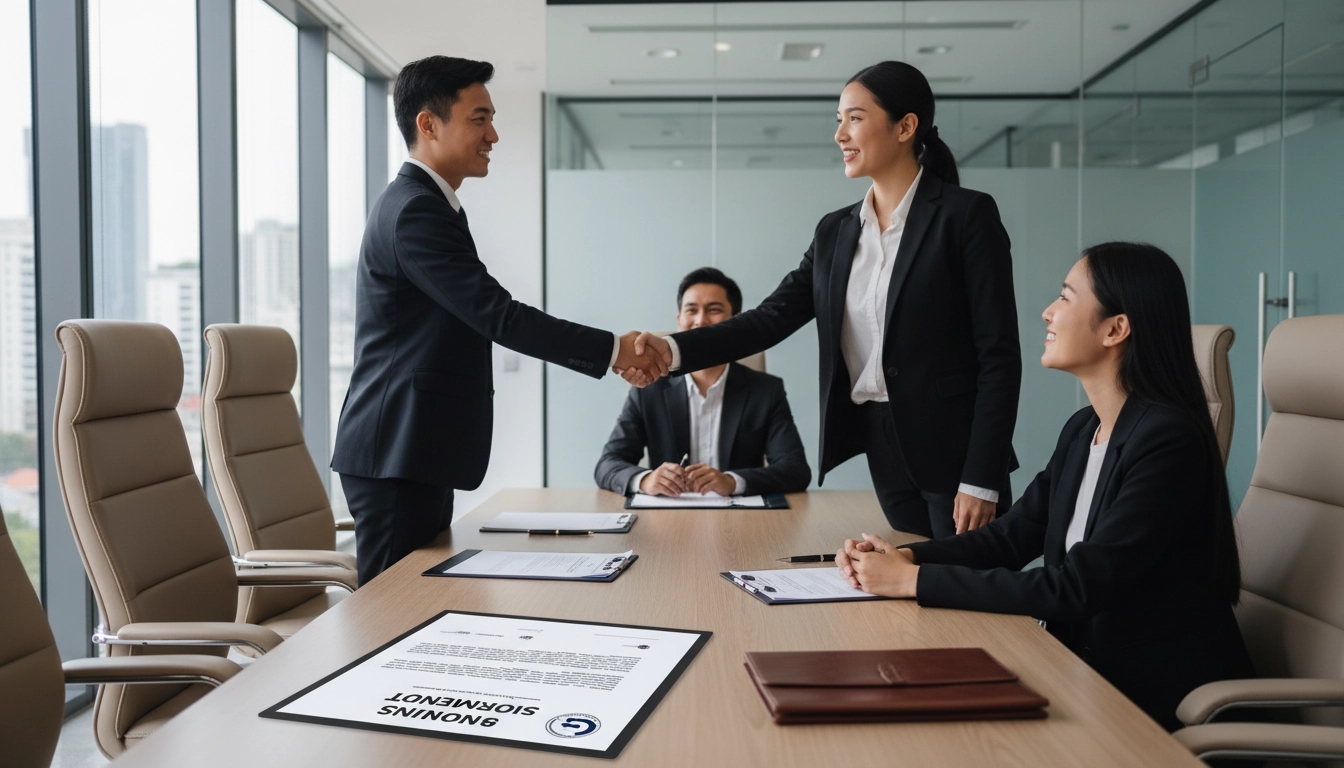 Signature d'une dérogation délai de paiement 60 jours accord interprofessionnel entre deux représentants d'entreprises