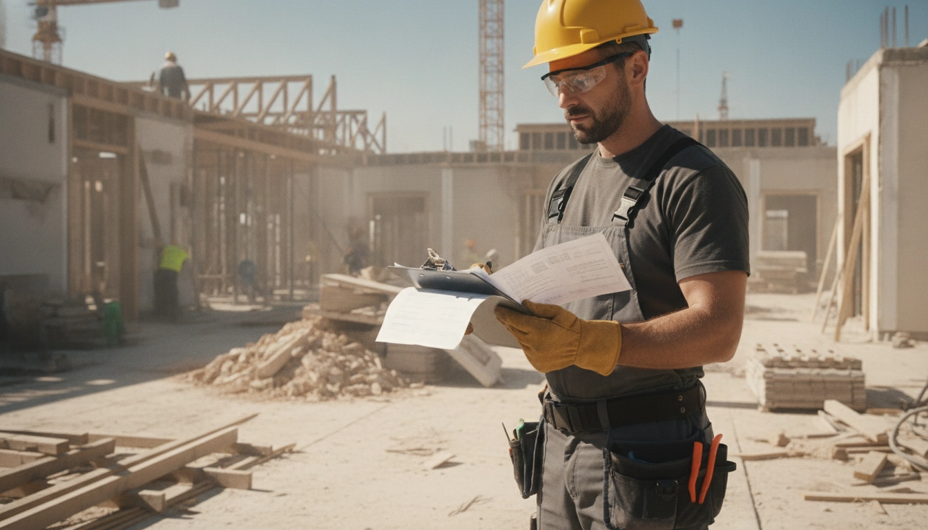 Un professionnel analysant la différence devis facture mentions légales artisan travaux pour un client.