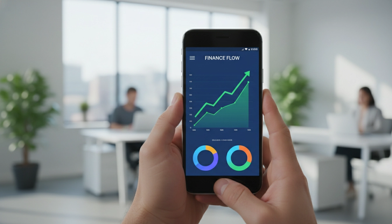 Vérification de la trésorerie et des paiements finaux sur une application mobile de gestion financière.