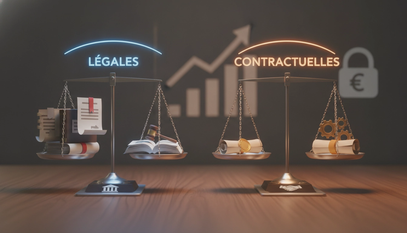 Graphique illustrant la différence pénalités de retard et clause pénale contrat pour une entreprise