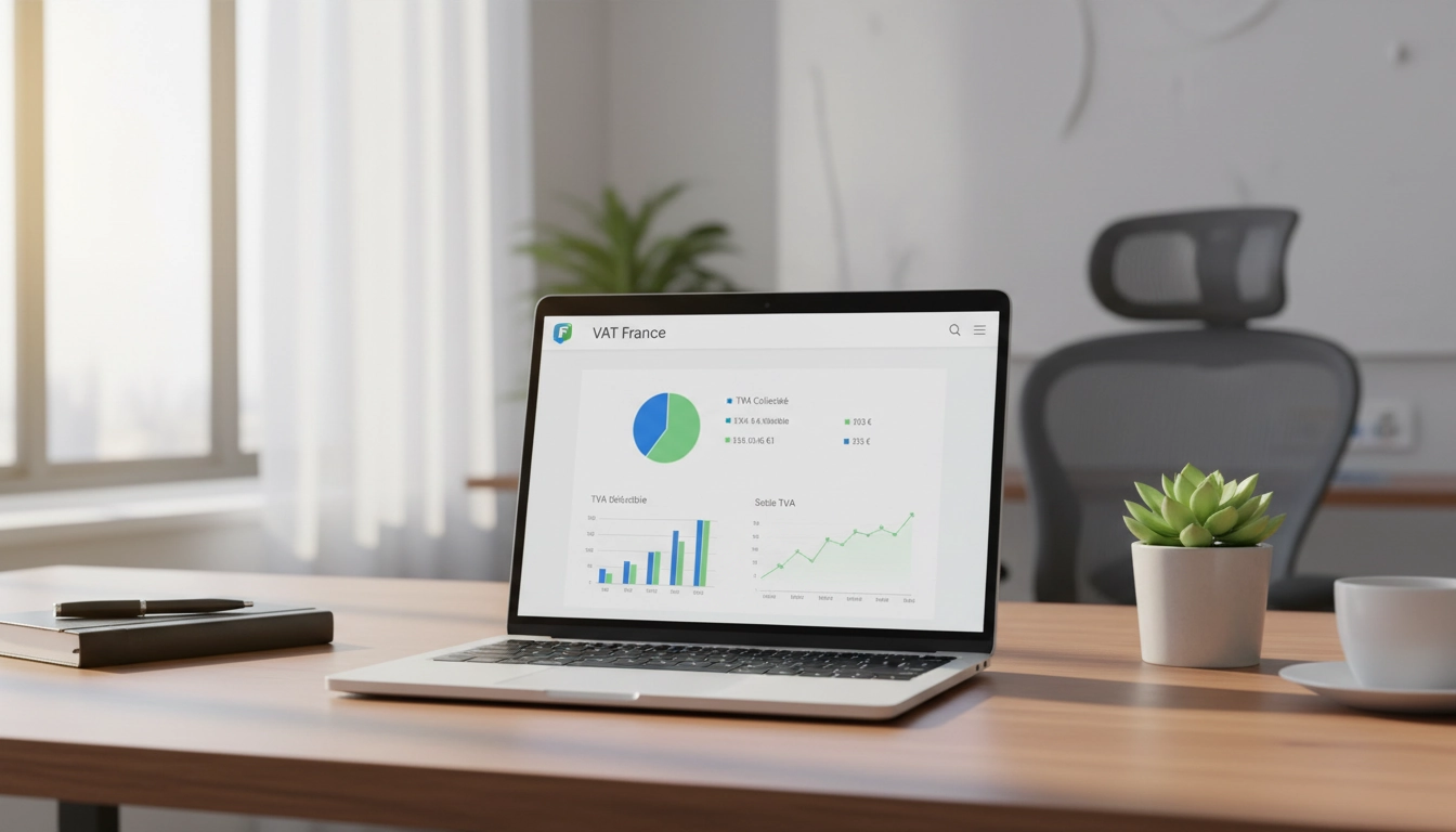 Tableau de bord d'un logiciel illustrant les bénéfices de l'e-reporting automatisation declaration tva pour une PME française