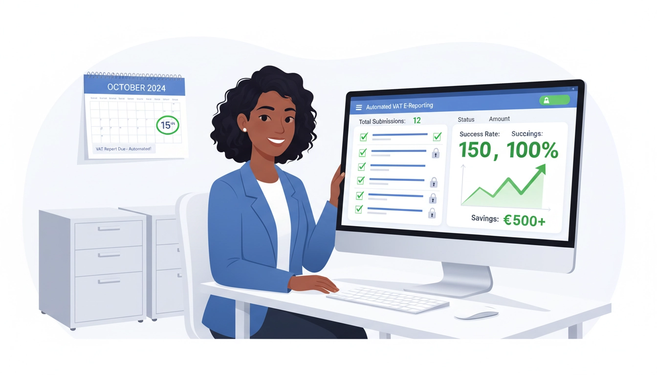 Dashboard d'e-reporting TVA sécurisant la trésorerie d'une TPE avec automatisation des déclarations