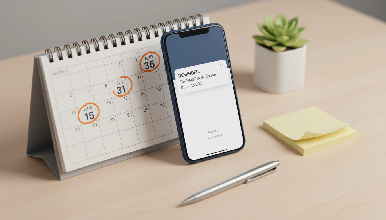 Calendrier de transmission e-reporting TVA B2C avec rappels d'échéances pour ventes aux particuliers