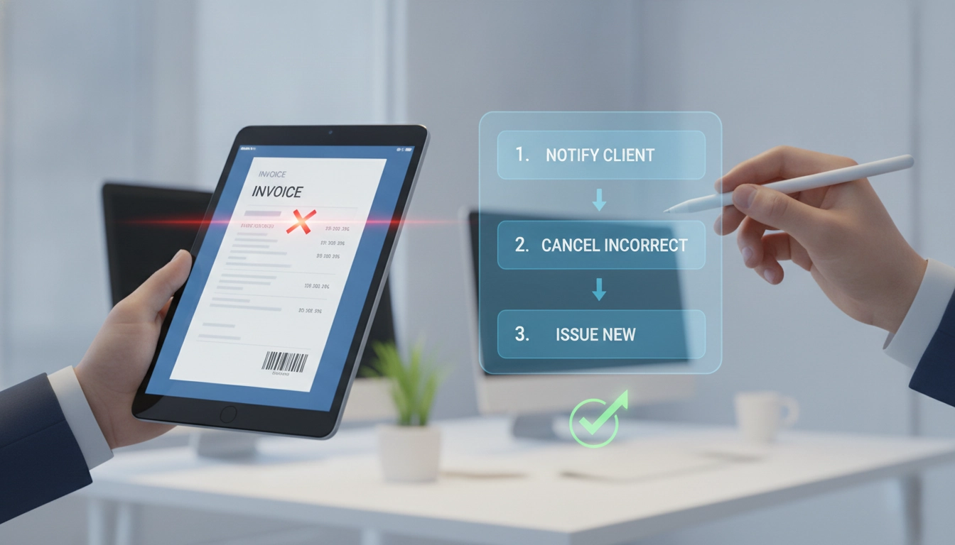Illustration montrant une gestion comptable sereine après une erreur numéro facture déjà envoyée au client