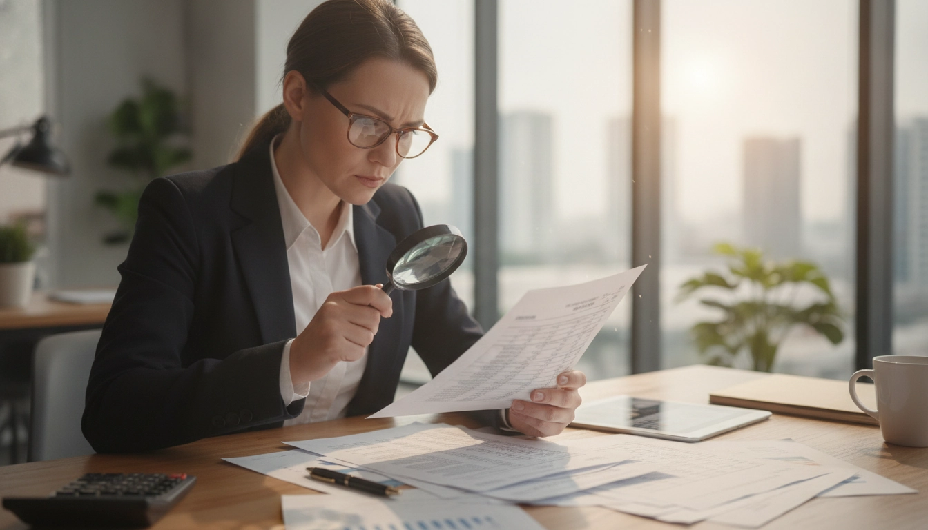 Expert comptable vérifiant la conformité des factures et la numérotation