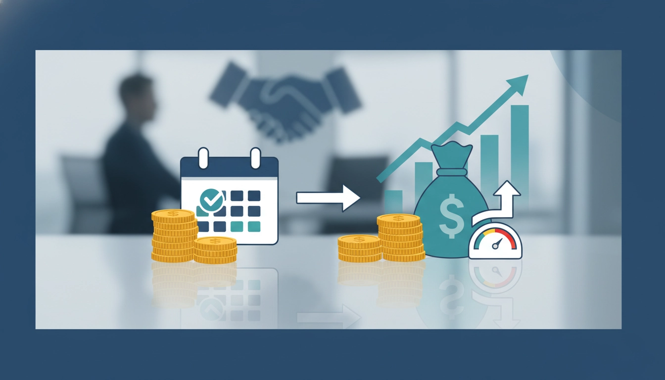 Graphique montrant comment l'escompte pour paiement anticipé attirer les clients à payer vite et améliore la trésorerie.