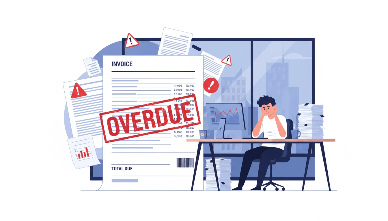 Facture avec mention pénalités de retard absente sur facture risques illustrant les conséquences d'un non-paiement