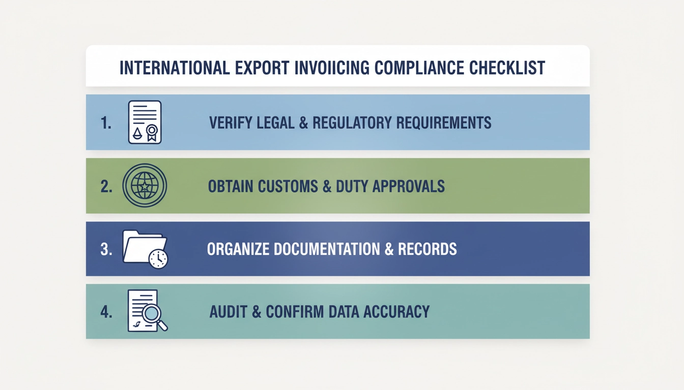 Checklist des mentions obligatoires et preuves d'exportation pour une facture hors UE conforme à l'exonération de TVA