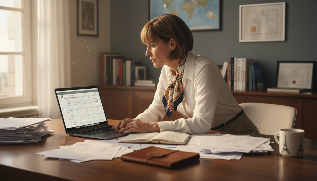 Cheffe d'entreprise PME appliquant ses pénalités de retard pour sécuriser sa trésorerie grâce à des factures conformes