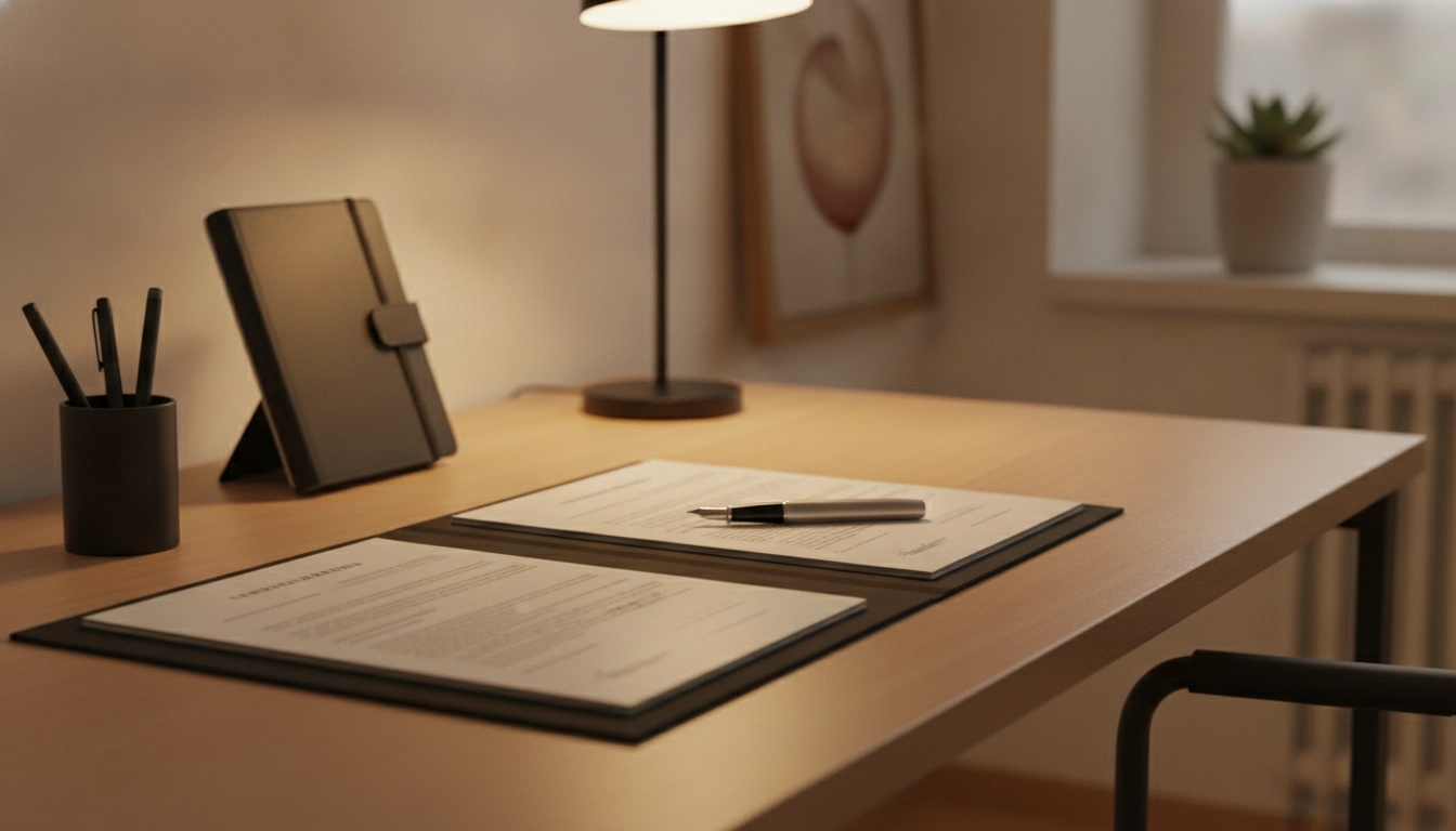 Gestion administrative d'une mise en demeure client particulier vs professionnel sur un bureau.