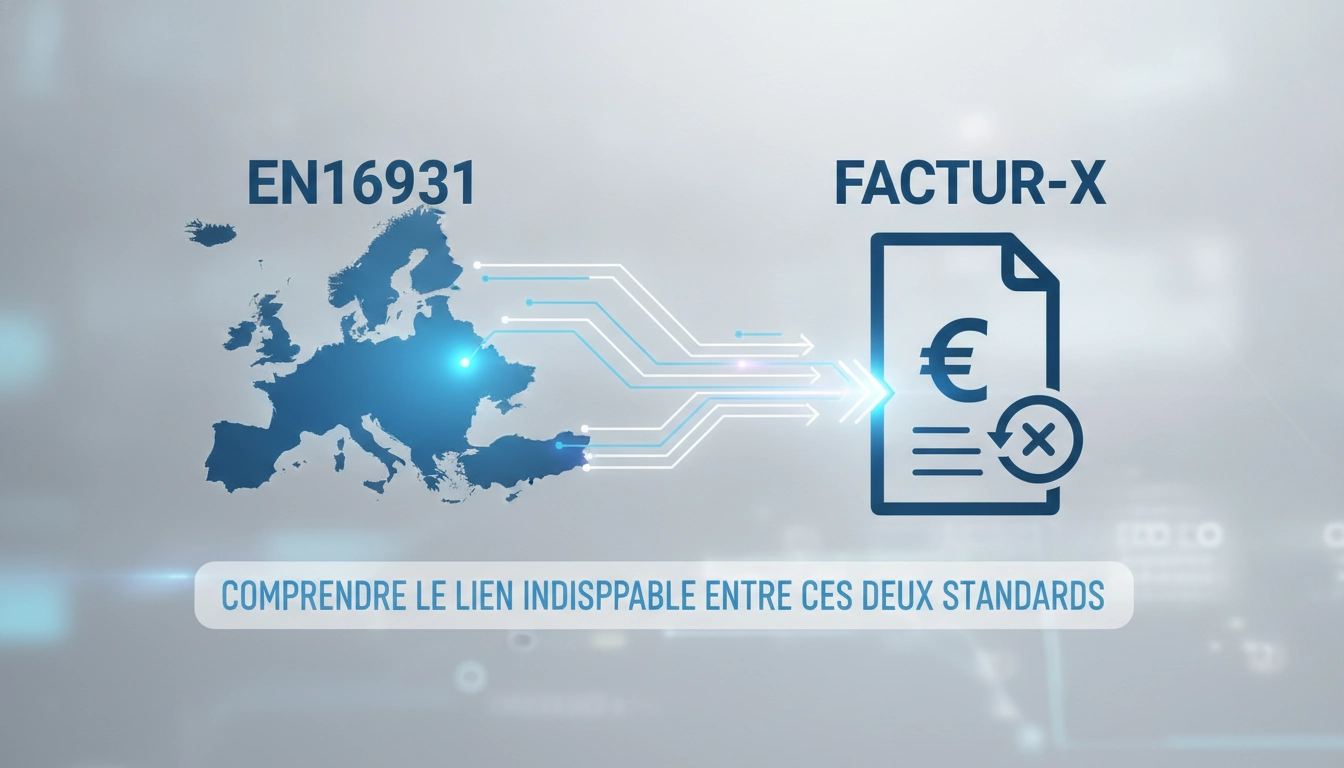 Explication visuelle sur la norme européenne EN16931 et format Factur-X lien explication pour la facturation électronique