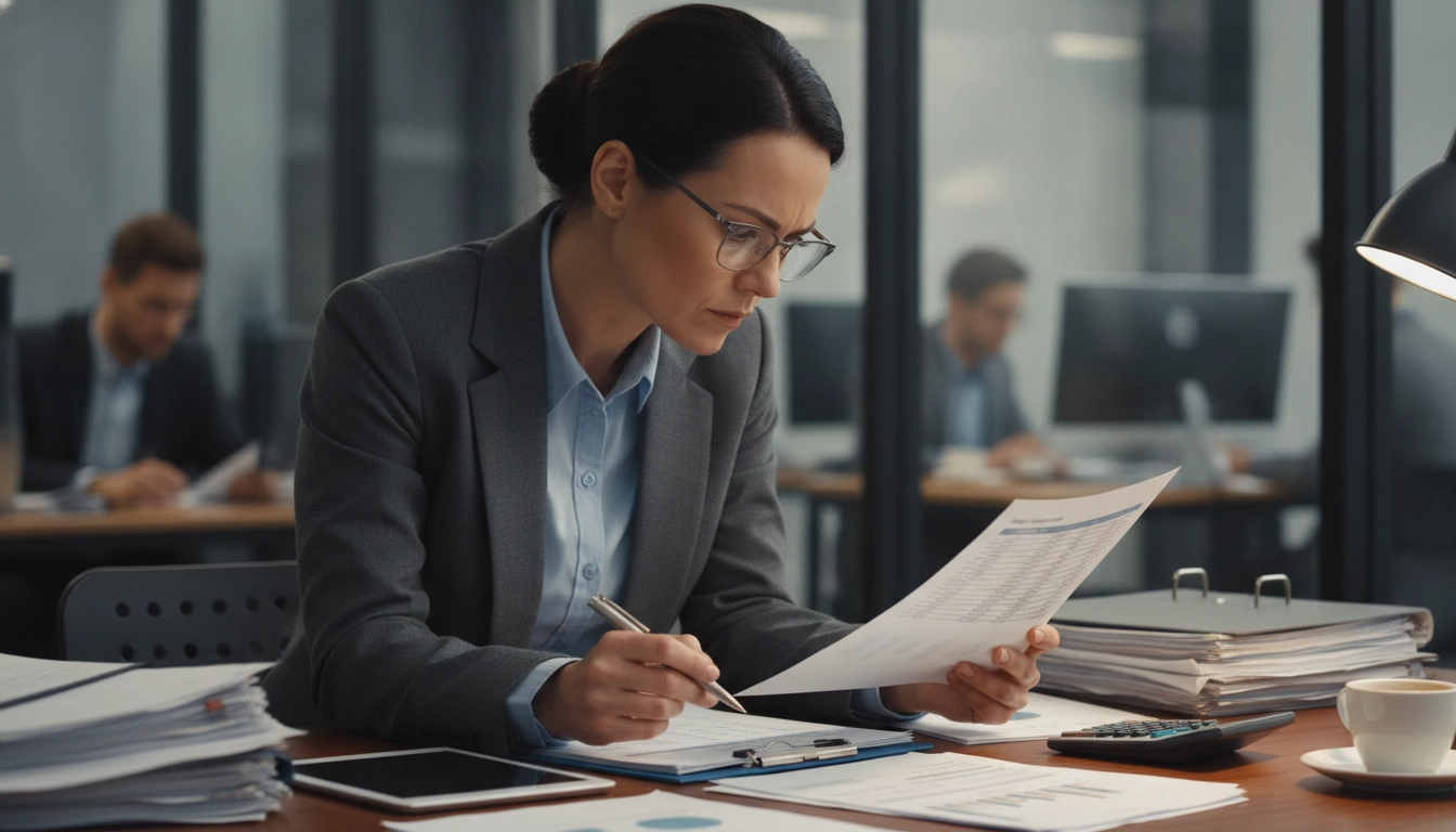 Expert-comptable vérifiant la conformité de la numérotation des factures