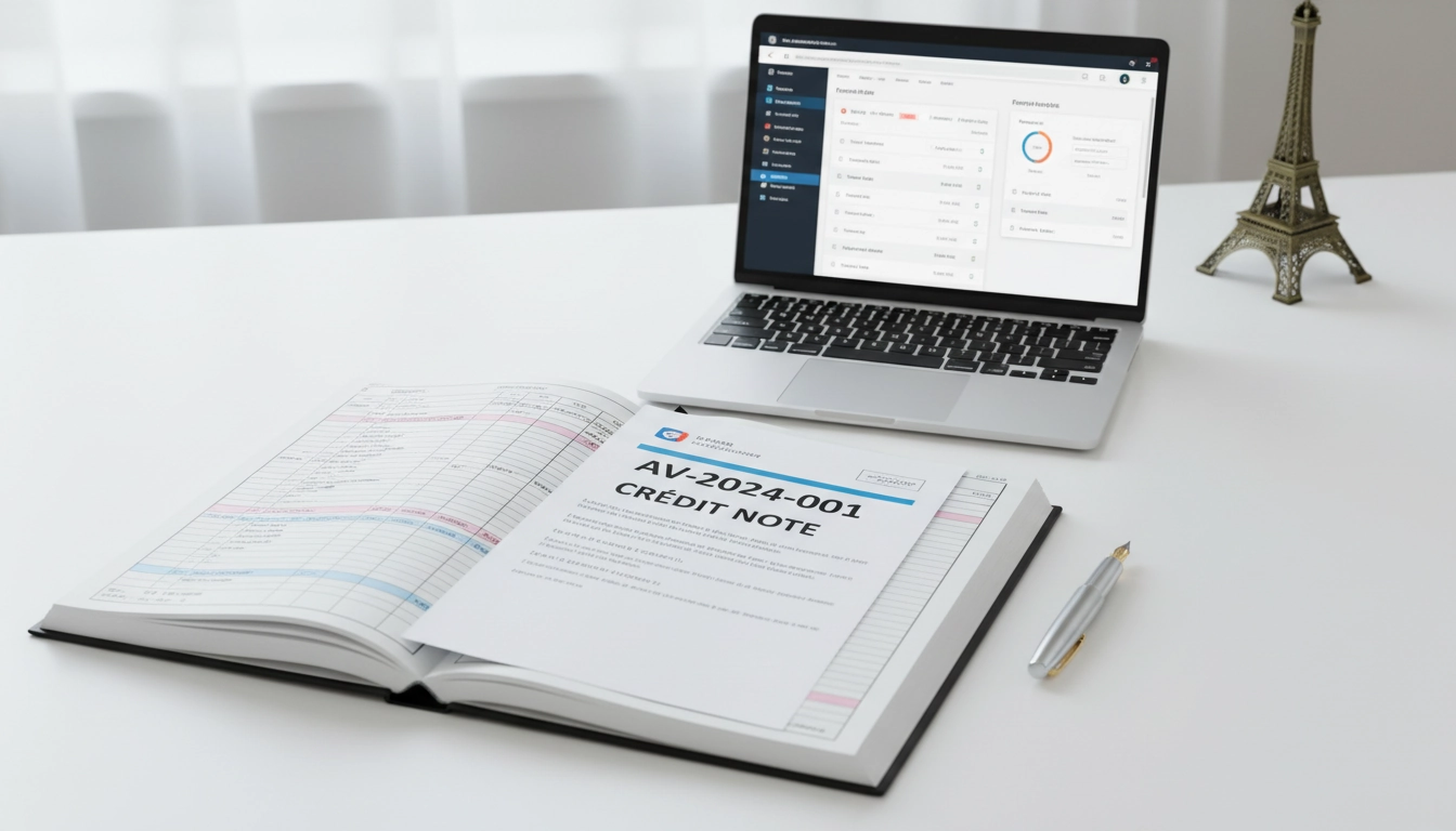 Illustration pratique de comment numéroter une facture d'avoir sans erreur avec un logiciel de facturation