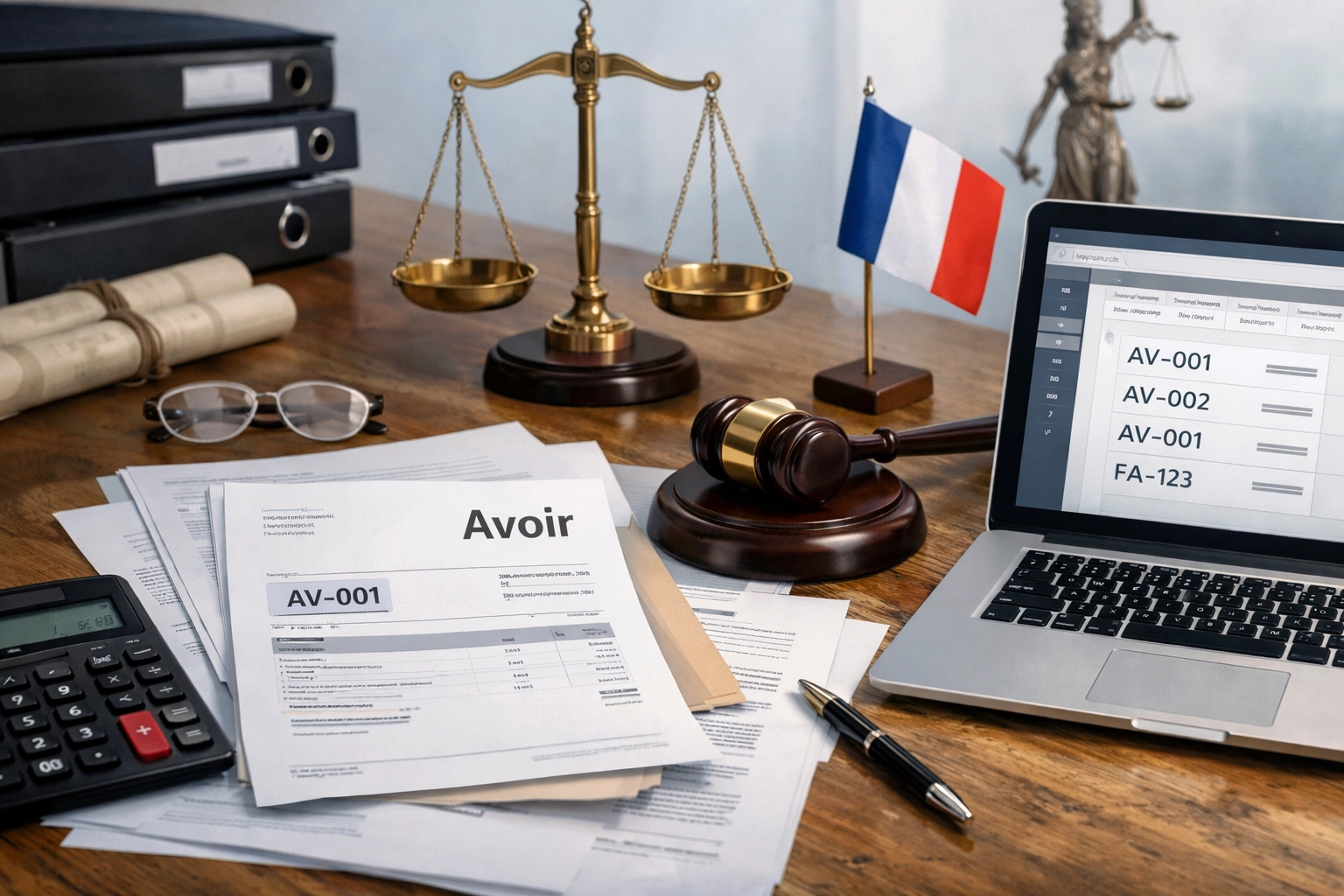 Documentation montrant l'obligation légale numérotation facture avoir France avec critères de conformité