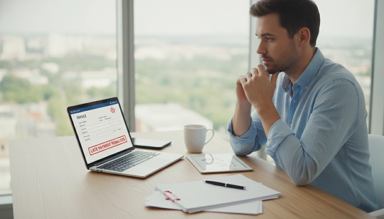 Illustration montrant une facture avec mention des pénalités de retard auto-entrepreneur facture client professionnel