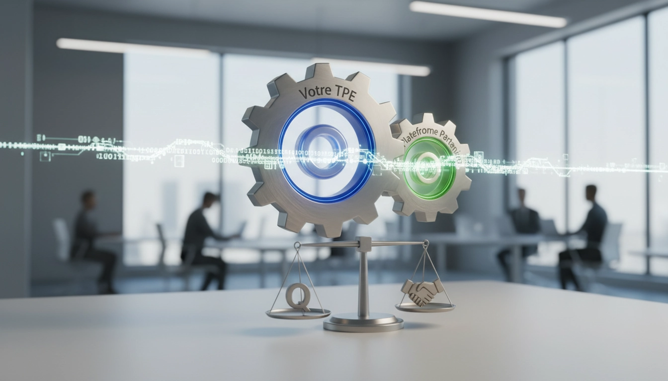 Chef d'entreprise TPE comparant des plateformes de dématérialisation partenaires sur son ordinateur