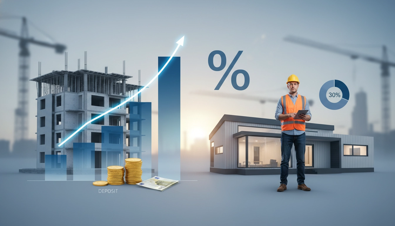 Illustration du pourcentage acompte standard secteur bâtiment travaux et des normes légales