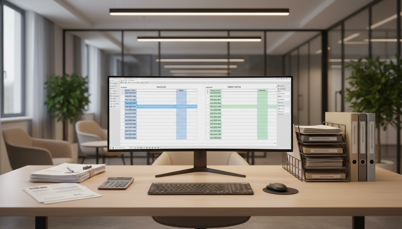 Affichage d'un système d'écran montrant comment utiliser un préfixe spécifique facture d'avoir dans la numérotation pour organiser les documents comptables