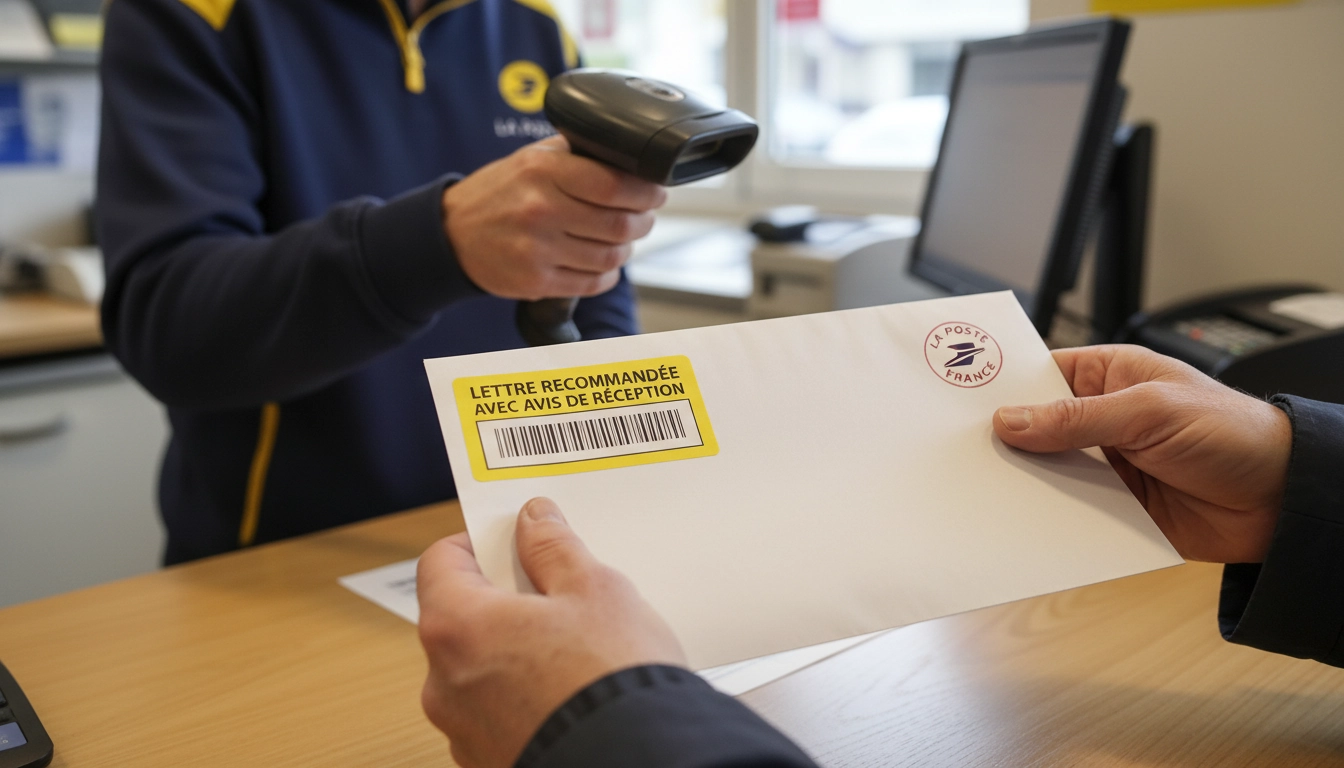 Envoi d'une mise en demeure par lettre recommandée avec accusé de réception à la poste