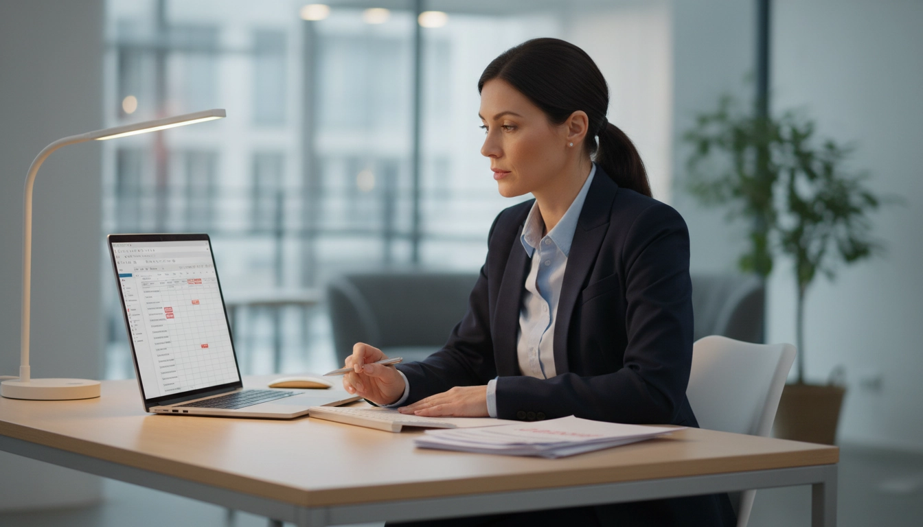 Chef d'entreprise consultant ses factures impayées en attente de règlement, étape clé de la relance de facture impayée