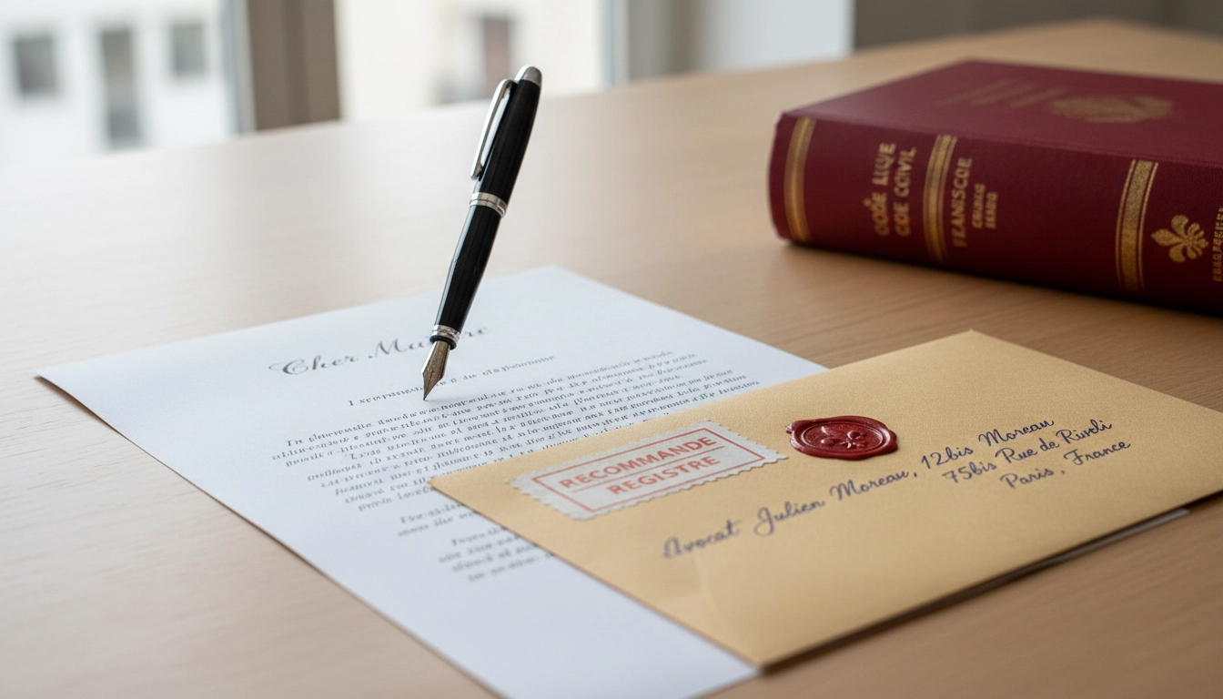 Rédaction d'une lettre recommandée pour une mise en demeure dans le cadre d'une relance de facture