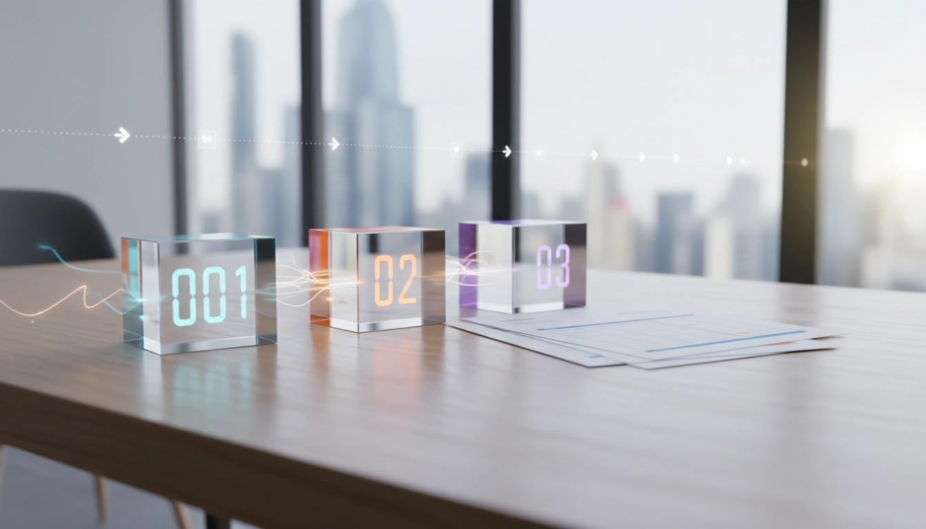 Illustration d'une séquence de numérotation chronologique de factures professionnelles bien organisée