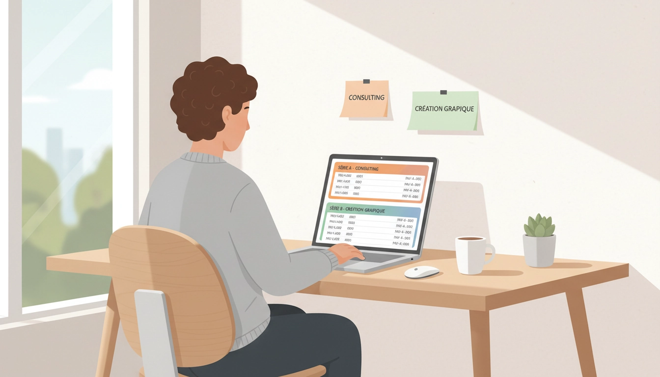 Auto-entrepreneur utilisant des séries de factures distinctes activités différentes auto-entrepreneur sur son logiciel de facturation