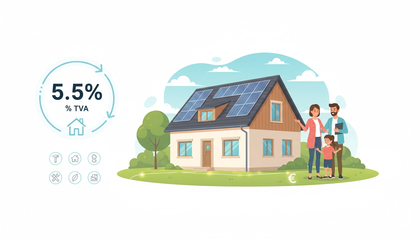 Artisan posant de l'isolation thermique sur les murs d'une maison ancienne, illustrant l'application du taux de TVA 5,5% travaux rénovation énergétique