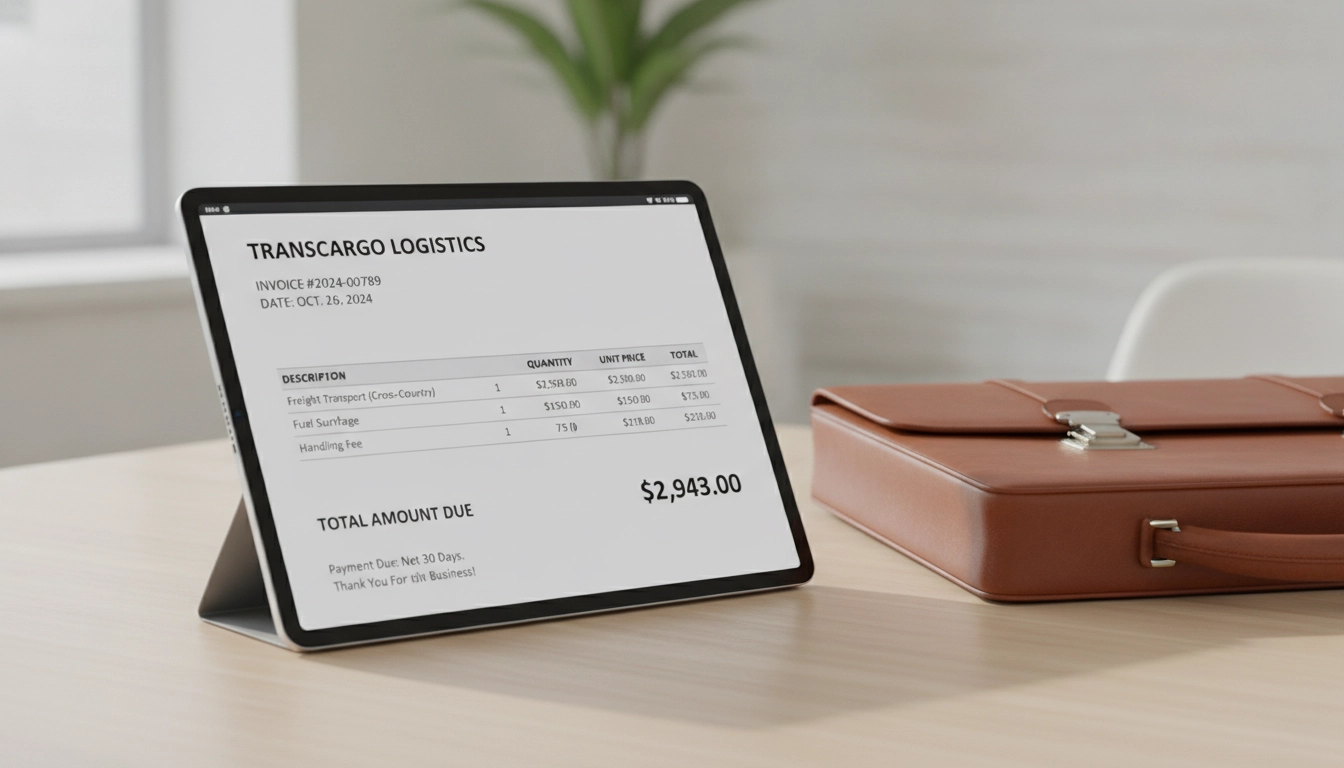 Utilisation du taux TVA réduit transport voyageurs facture prestataire sur une tablette numérique professionnelle.