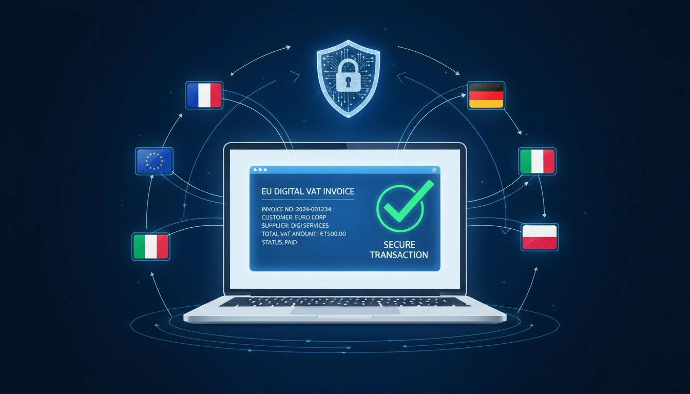 Illustration de la facturation électronique avec gestion de la TVA intracommunautaire entre pays européens