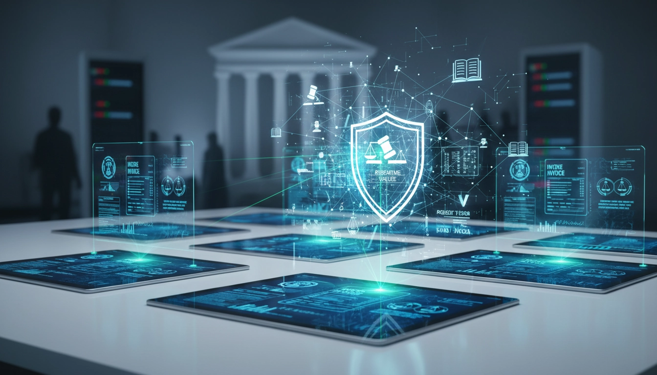 Représentation schématique du processus de sécurisation et d'archivage d'une facture électronique pour garantir sa valeur probante