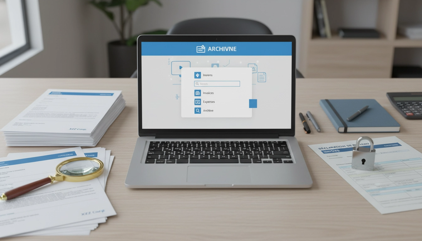 Bureau comptable organisé illustrant la gestion de la valeur probante des factures en entreprise